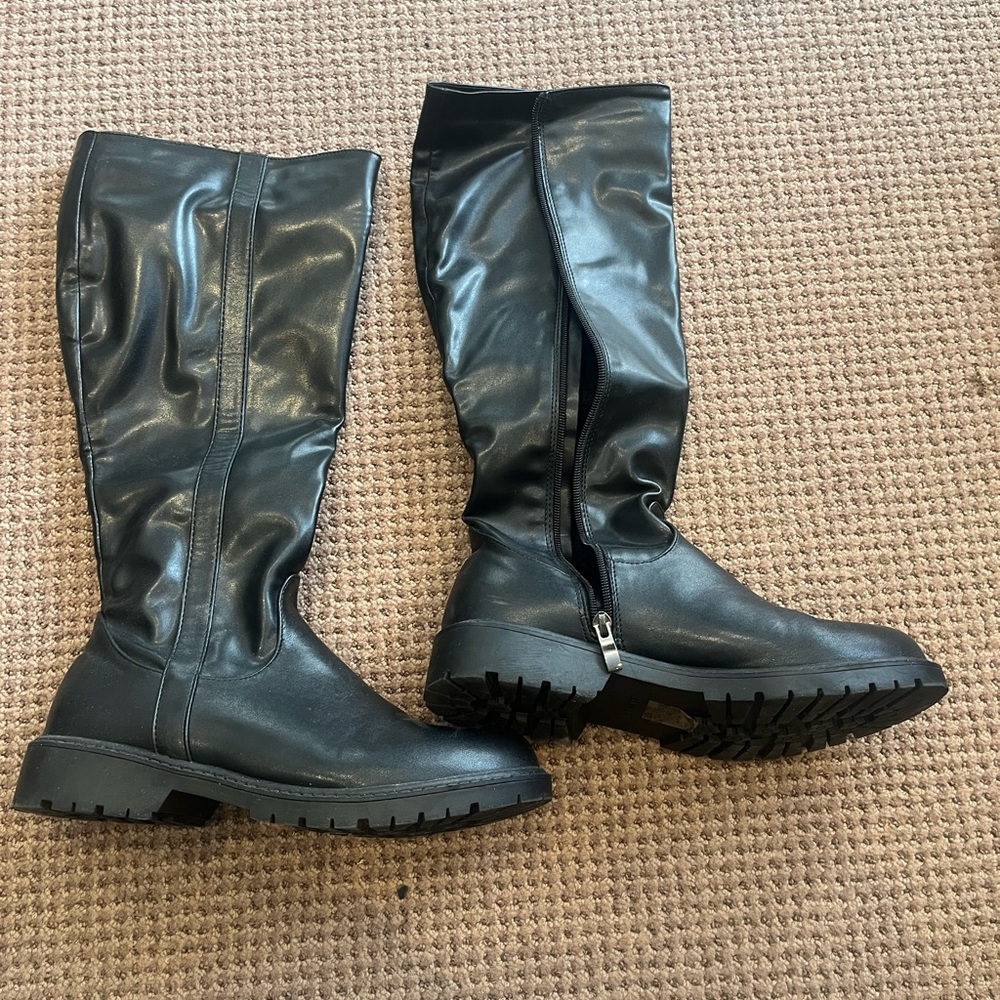 Black zip up boots